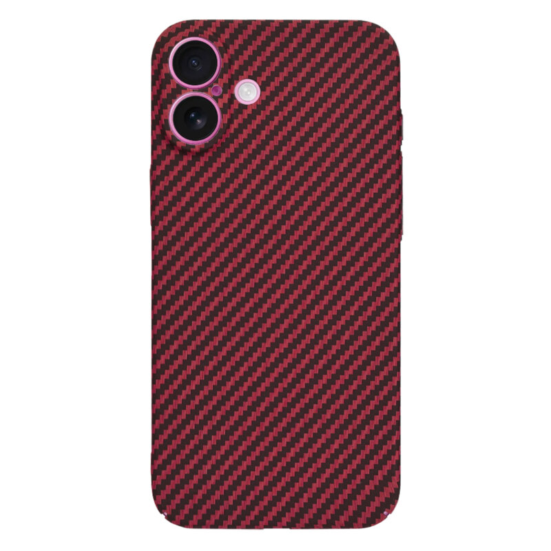 Husa iPhone 16 Plus Techsuit Carbonite FiberShell, rosu