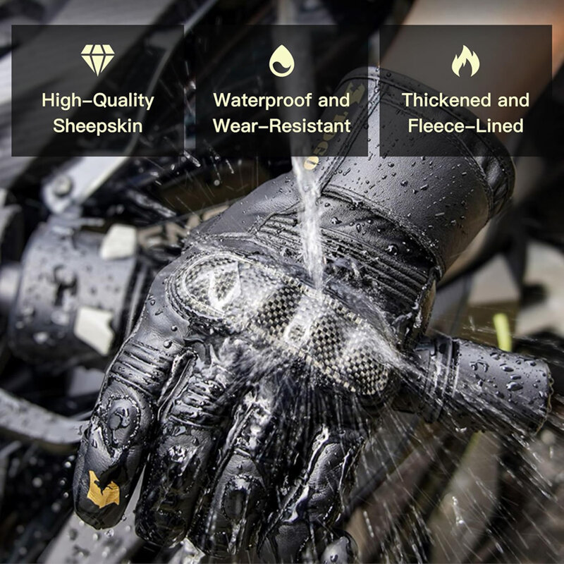 Manusi moto de barbati Techsuit, marimea L, negru, OG106