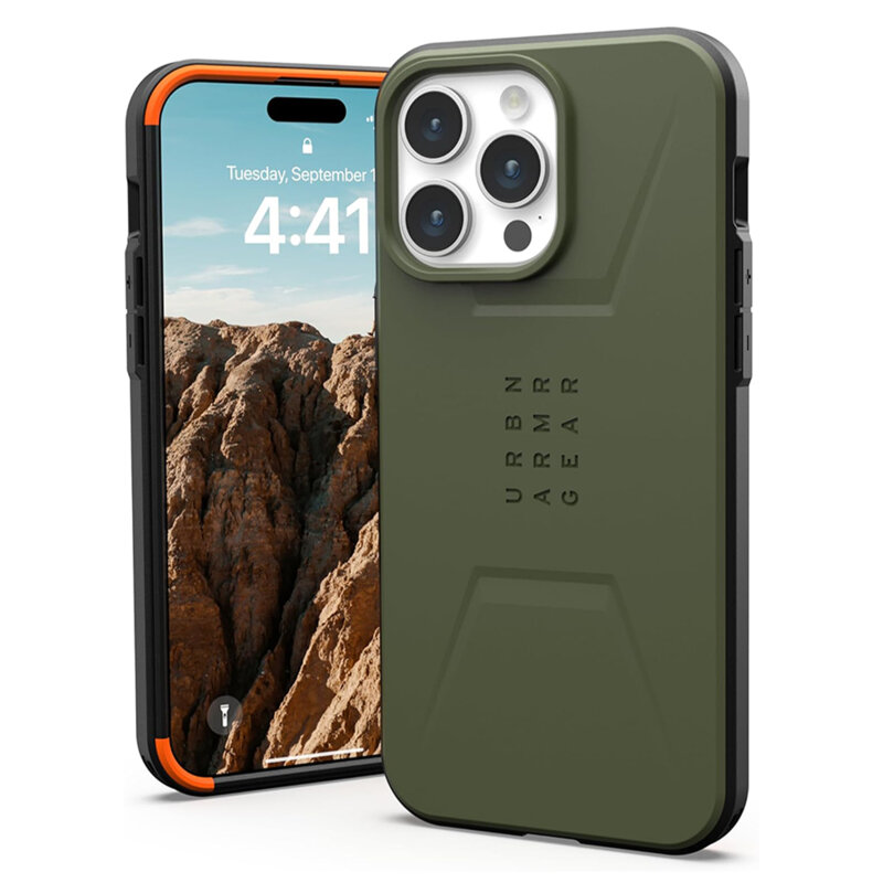 Husa iPhone 15 Pro UAG Civilian MagSafe, Olive Drab