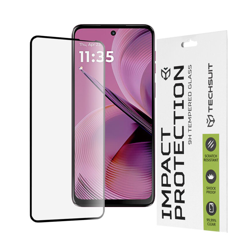 Folie sticla Motorola Moto G55 Techsuit 111D Full Glue Full Cover, negru