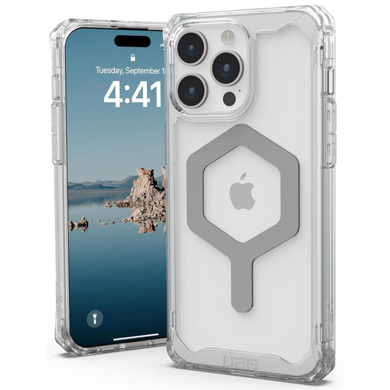 Husa iPhone 15 Pro Max UAG Plyo MagSafe, Ice Silver