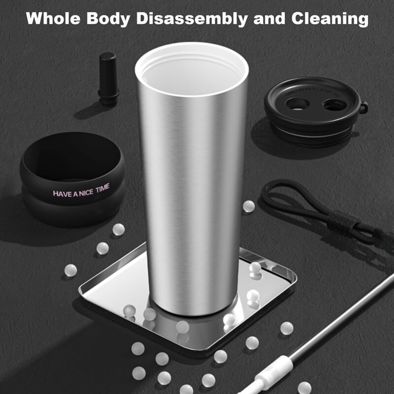 Pahar termos mare cafea cu pai Techsuit THM7, 710ml, negru