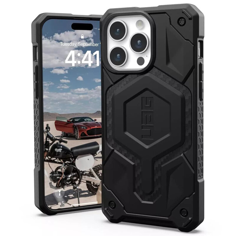 Husa iPhone 15 Pro Max UAG Monarch Pro MagSafe, Carbon Fiber
