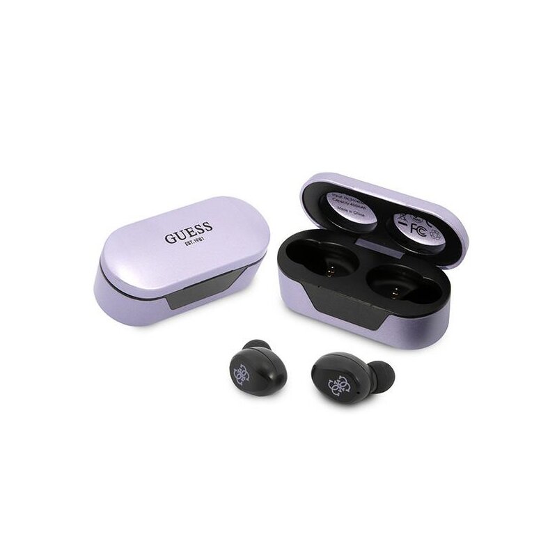 Casti Bluetooth cu afisaj digital Guess, mov, GUTWST31EU
