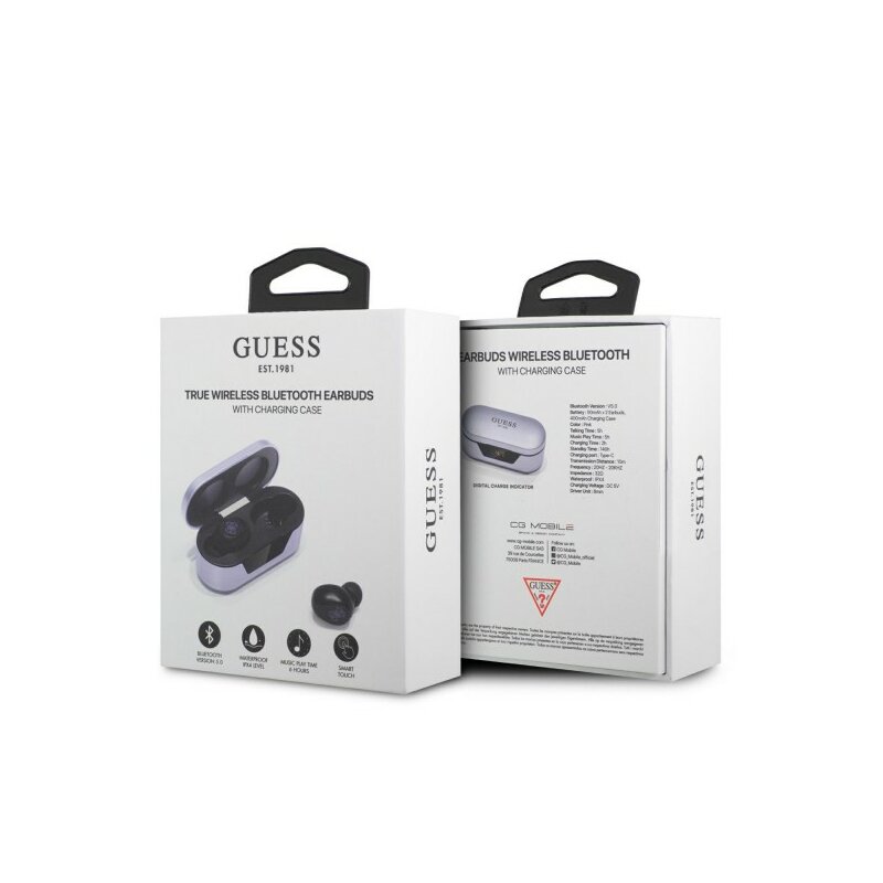 Casti Bluetooth cu afisaj digital Guess, mov, GUTWST31EU
