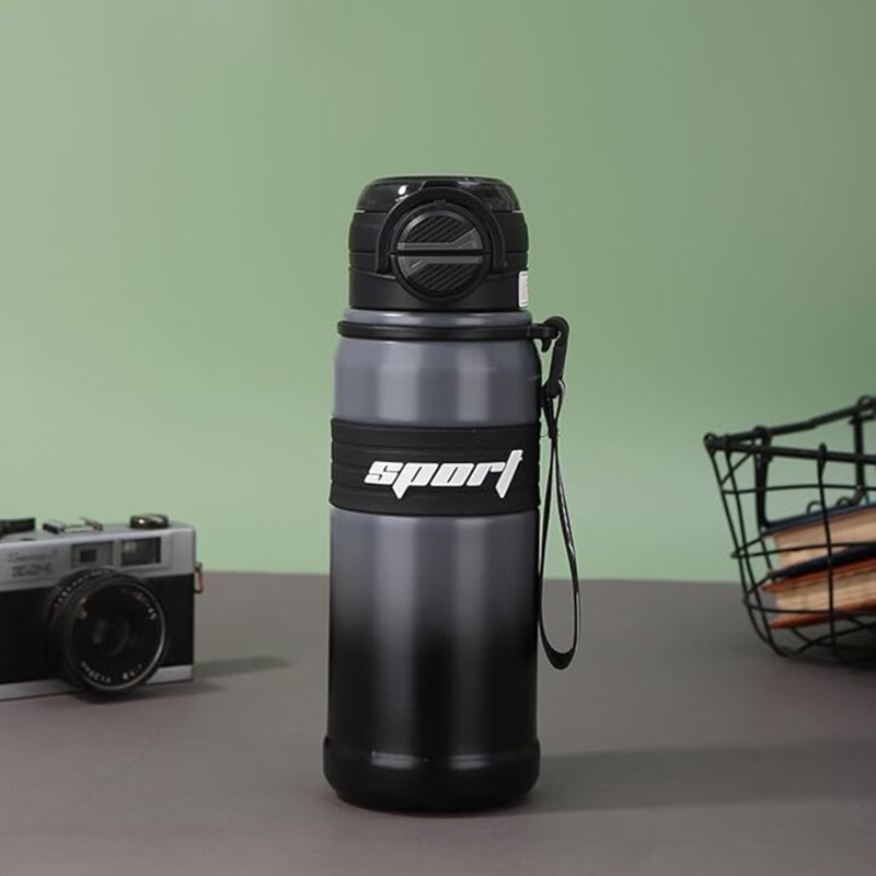 Termos sports pentru apa metalic Techsuit THM9, 680ml, negru