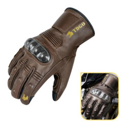 Manusi moto de barbati Techsuit, marimea L, maro, OG106