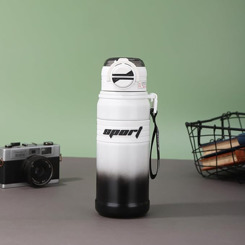 Termos sports pentru apa metalic Techsuit THM9, 680ml, alb