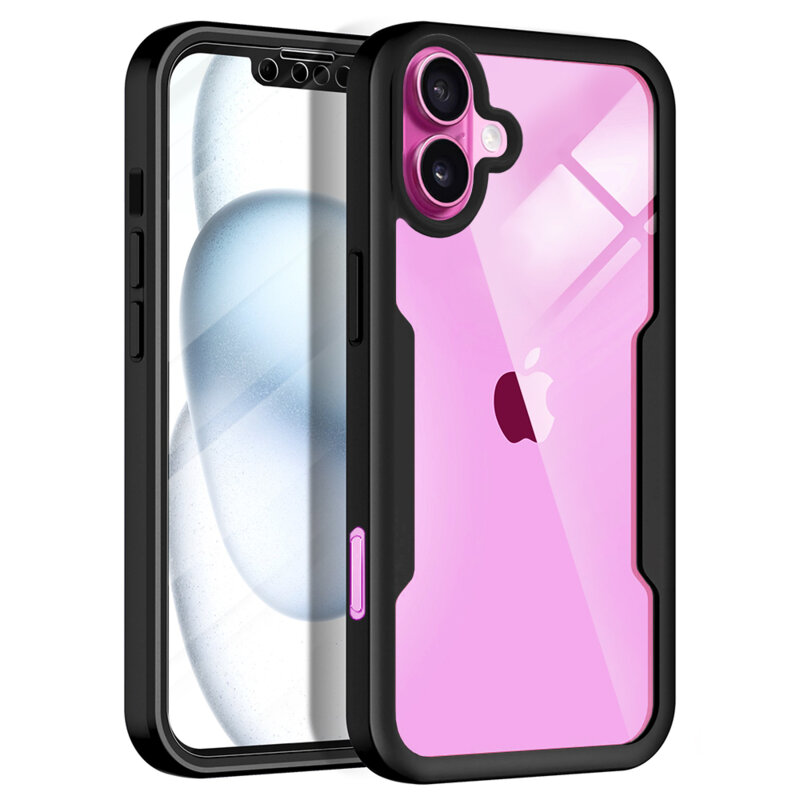 Husa 360° iPhone 16 Plus Techsuit ColorVerse, negru