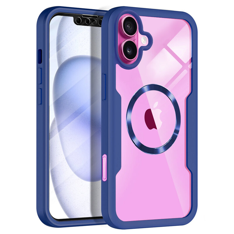 Husa 360° iPhone 16 Plus Techsuit ColorVerse MagSafe, albastru