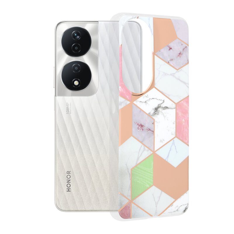 Husa Honor X7b 5G Techsuit Marble, Purple Hex