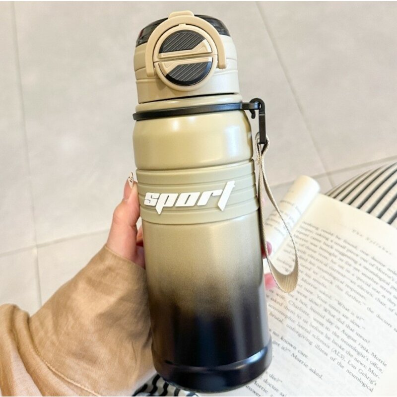 Termos sports pentru apa metalic Techsuit THM9, 680ml, maro