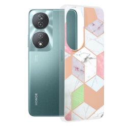 Husa Honor 90 SMART Techsuit Marble, Purple Hex