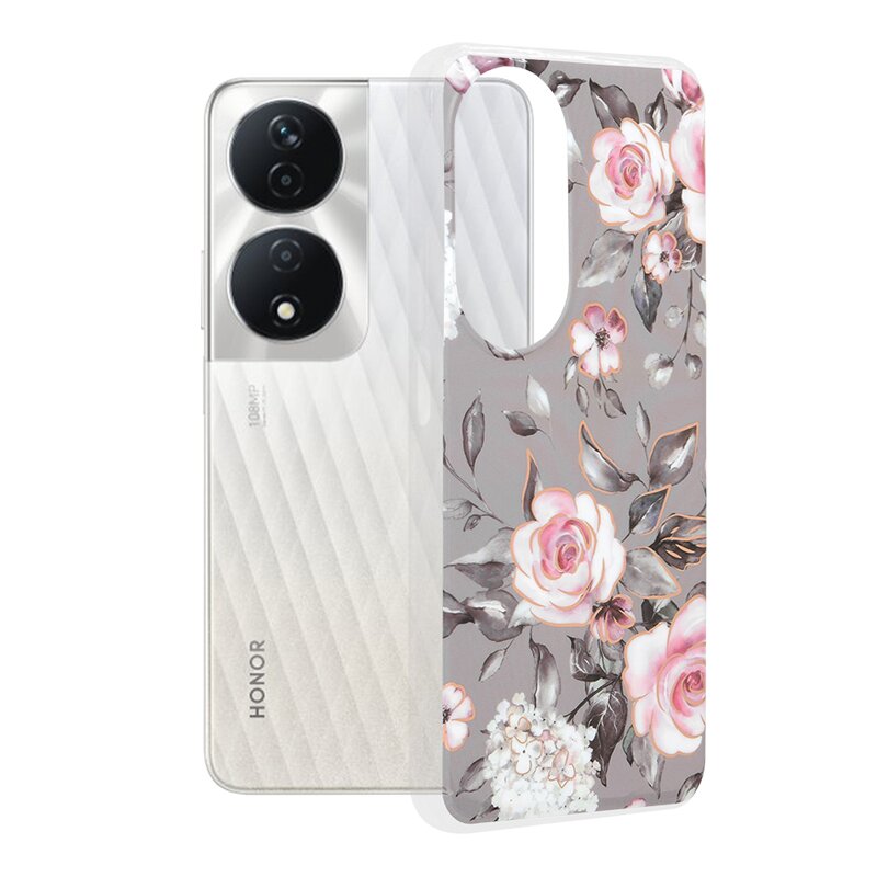 Husa Honor X7b 5G Techsuit Marble, Bloom of Ruth Gray
