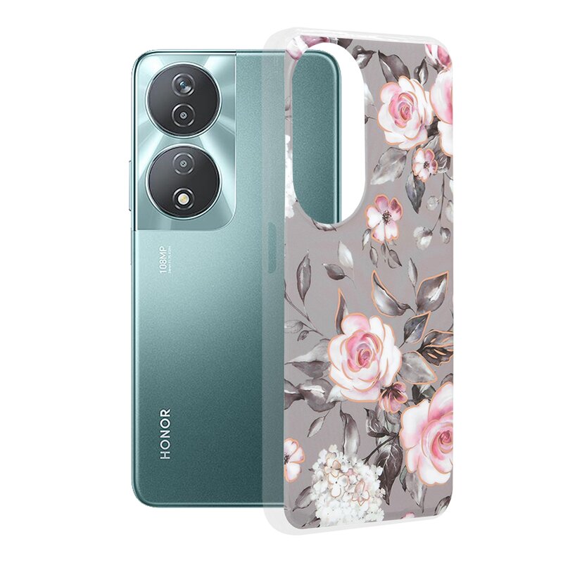 Husa Honor 90 SMART Techsuit Marble, Bloom of Ruth Gray