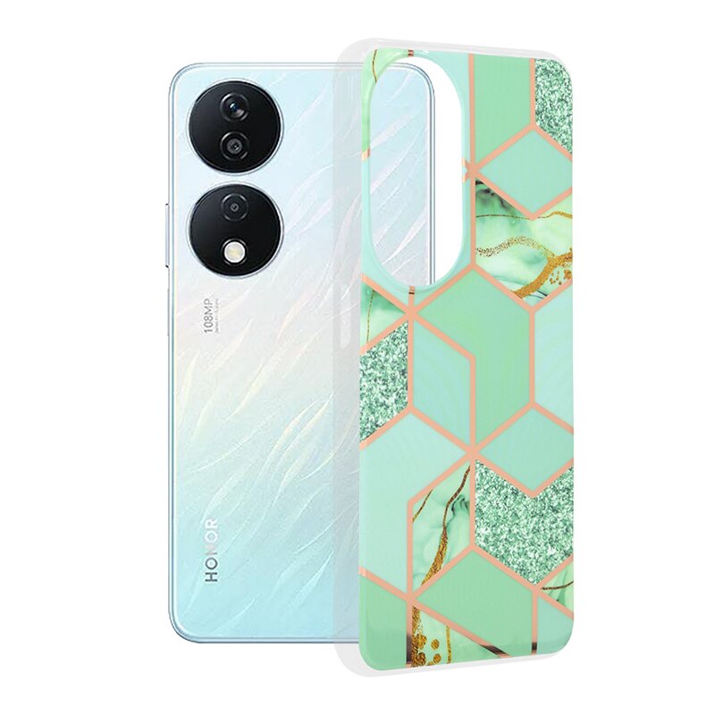 Husa Honor X7b Techsuit Marble, Green Hex