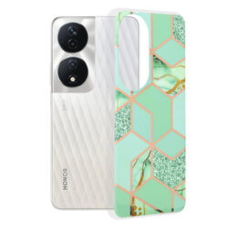 Husa Honor X7b 5G Techsuit Marble, Green Hex