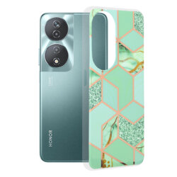 Husa Honor 90 SMART Techsuit Marble, Green Hex