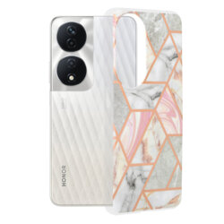 Husa Honor X7b 5G Techsuit Marble, Pink Hex