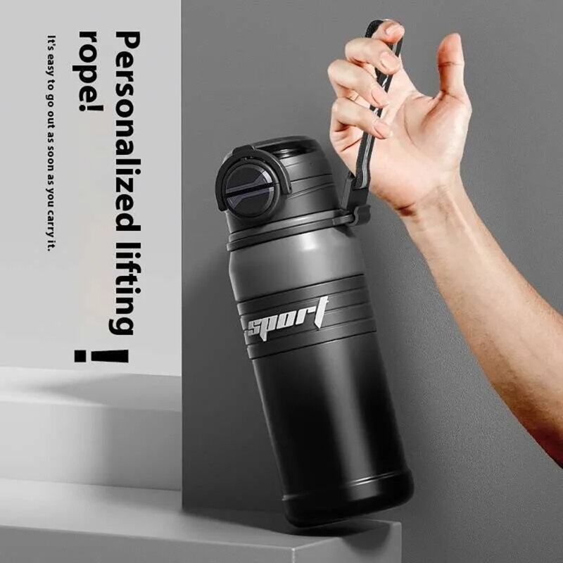 Termos sports pentru apa metalic Techsuit THM9, 680ml, negru