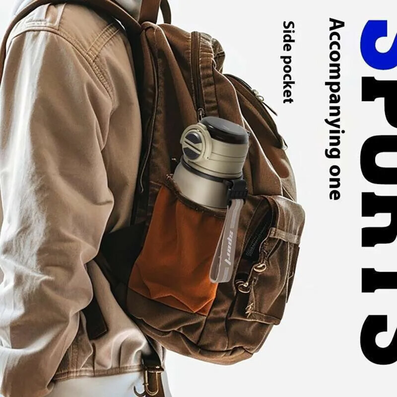 Termos sports pentru apa metalic Techsuit THM9, 680ml, maro