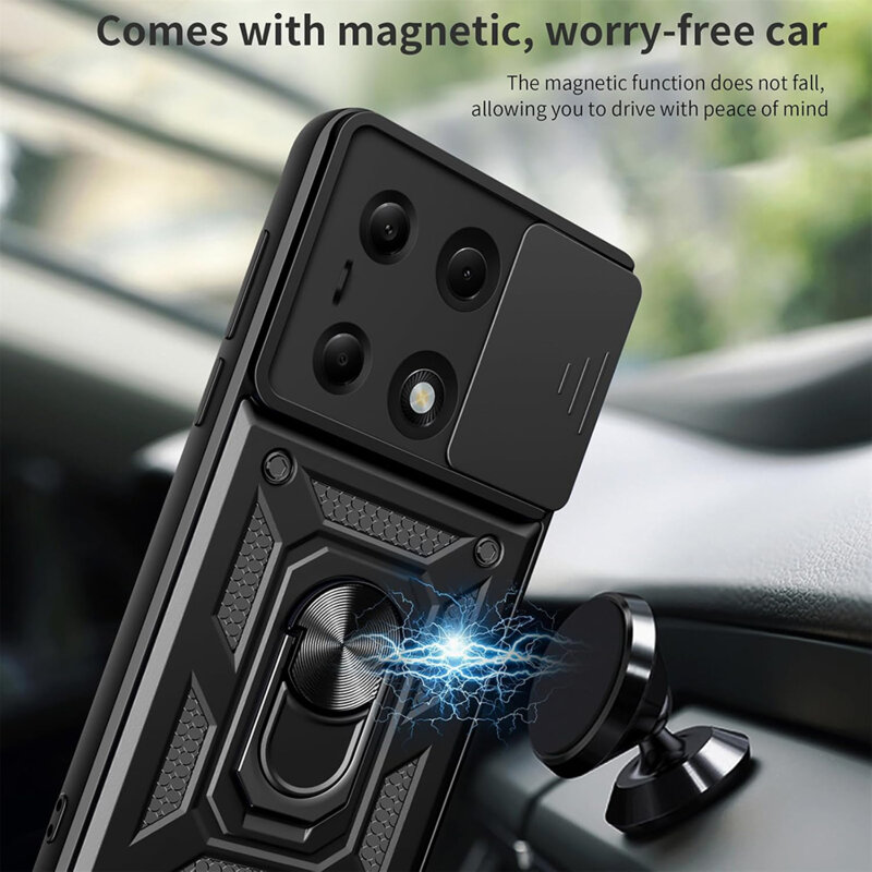 Husa Xiaomi Redmi Note 14 Pro 5G protectie camera Techsuit CamShield Series, negru