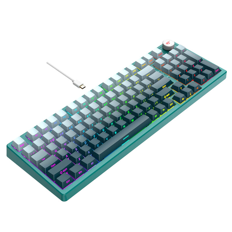 Tastatura gaming iluminata cu fir Havit KB899L, alb / verde
