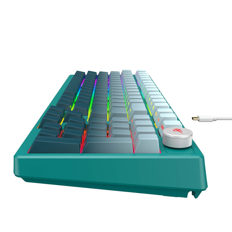 Tastatura gaming iluminata cu fir Havit KB899L, alb / verde