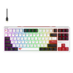 Tastatura gaming iluminata cu fir Havit KB902L, negru /alb / rosu