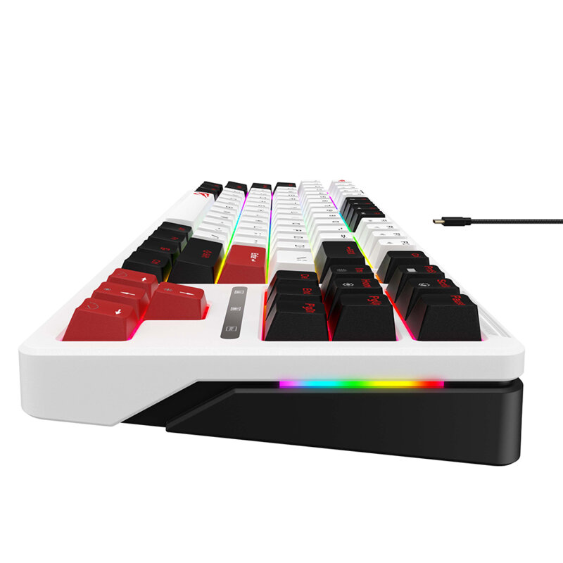 Tastatura gaming iluminata cu fir Havit KB902L, negru /alb / rosu