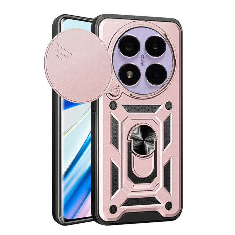 Husa Xiaomi Redmi Note 14 Pro 5G protectie camera Techsuit CamShield Series, roz