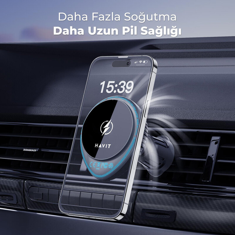 Suport auto cu incarcare wireless 15W Havit W3036, negru