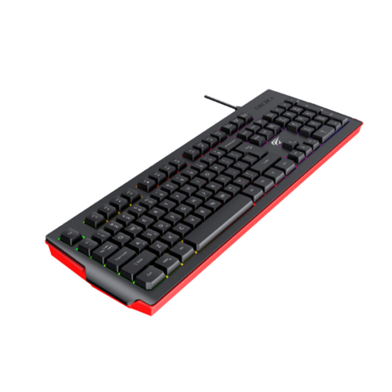 Tastatura cu lumini RGB, 1.4m Havit KB866L, negru / rosu