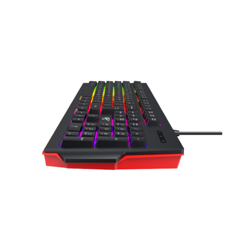 Tastatura cu lumini RGB, 1.4m Havit KB866L, negru / rosu