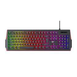 Tastatura cu lumini RGB, 1.4m Havit KB866L, negru / rosu