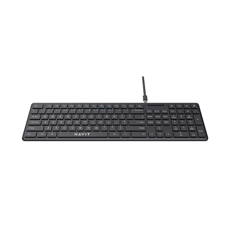 Tastatura laptop cu fir, USB-C, 1.5m, 5V Havit KB252, negru
