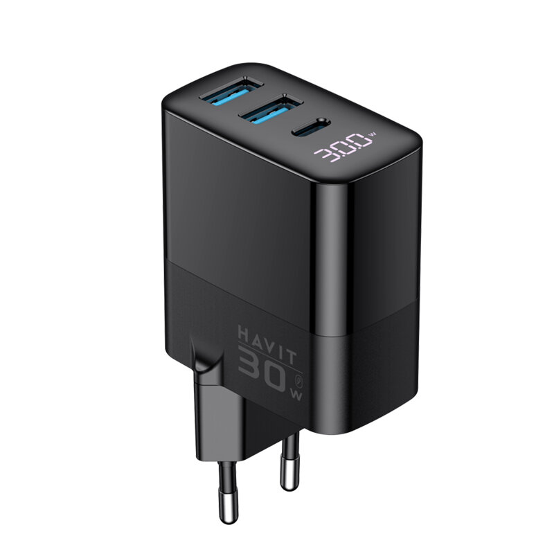 Incarcator priza Type-C 2x USB 30W Havit UCLE001 EU, negru