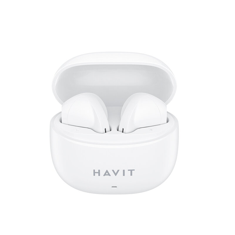 Casti Bluetooth TWS cu microfon, Type-C Havit TW941, alb