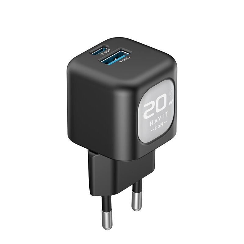 Incarcator priza USB Type-C 20W Havit UC220 EU, negru / gri