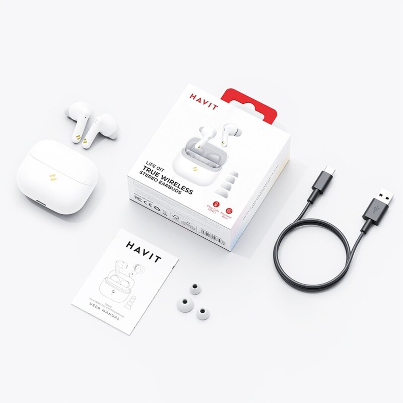Casti in-ear TWS Bluetooth 5.4, ENC Havit TW982, verde