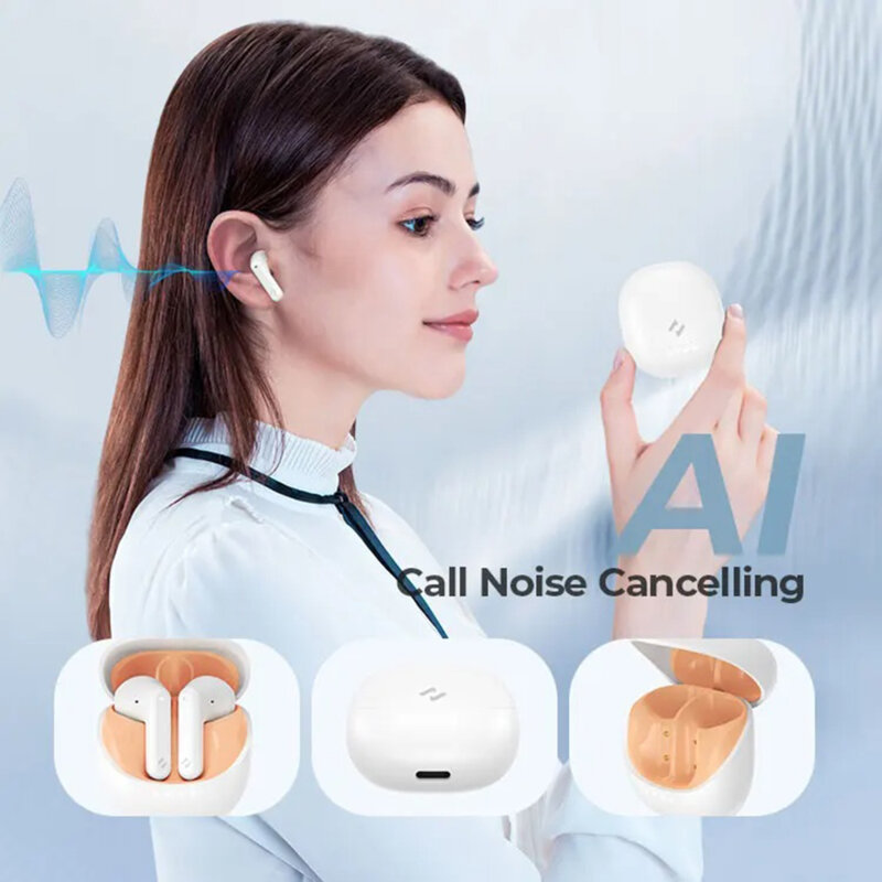 Casti wireless Bluetooth 5.4, ENC Havit TW931, alb