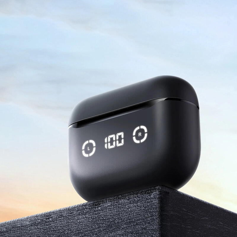 Casti wireless Bluetooth cu afisaj digital Havit TW984, negru