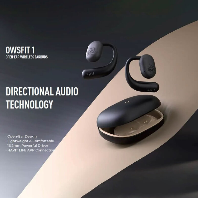Casti sport Bluetooth TWS, in-ear, 500mAh Havit OWS914, bej