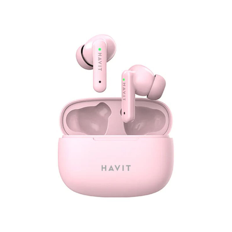 Casti True Wireless Bluetooth, Type-C Havit TW967 Pro, roz