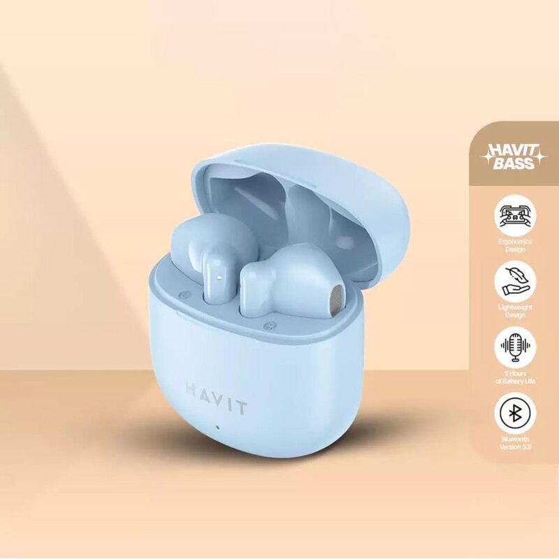 Casti Bluetooth in-ear, True Wireless Havit TW976, albastru