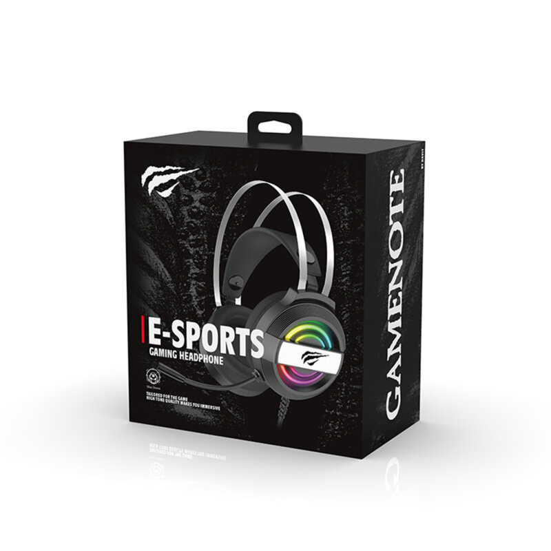 Casti de gaming cu fir si microfon Havit, 1.8m, alb, H2230U