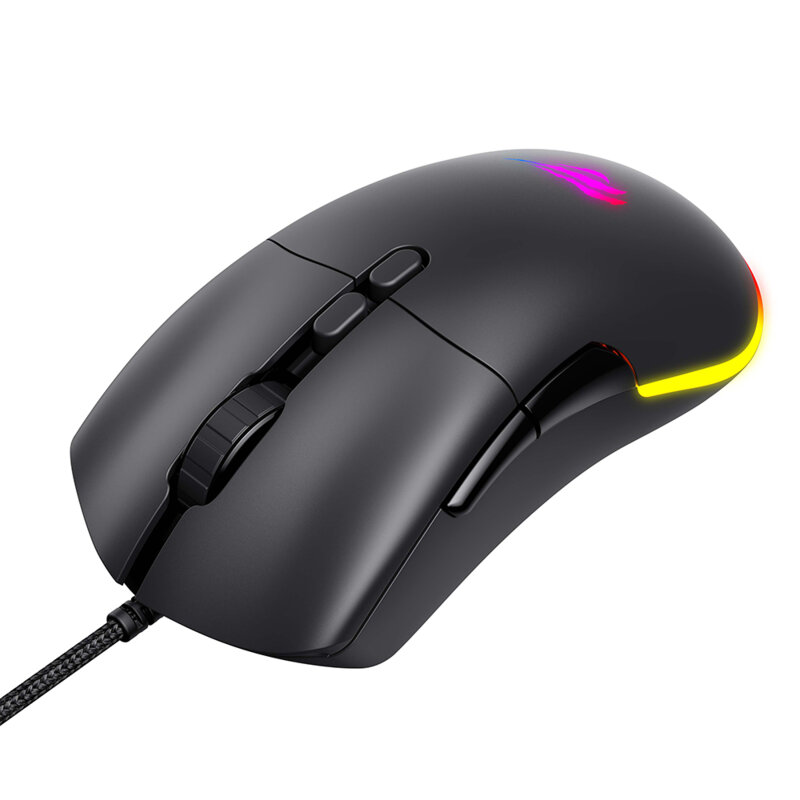 Mouse gaming cu fir pentru PC 800-12000 DPI Havit MS954, negru