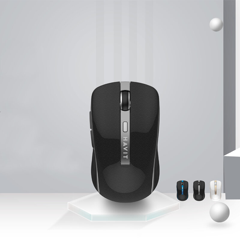 Mouse wireless pentru laptop 1000-1600 DPI Havit MS951GT, alb / auriu