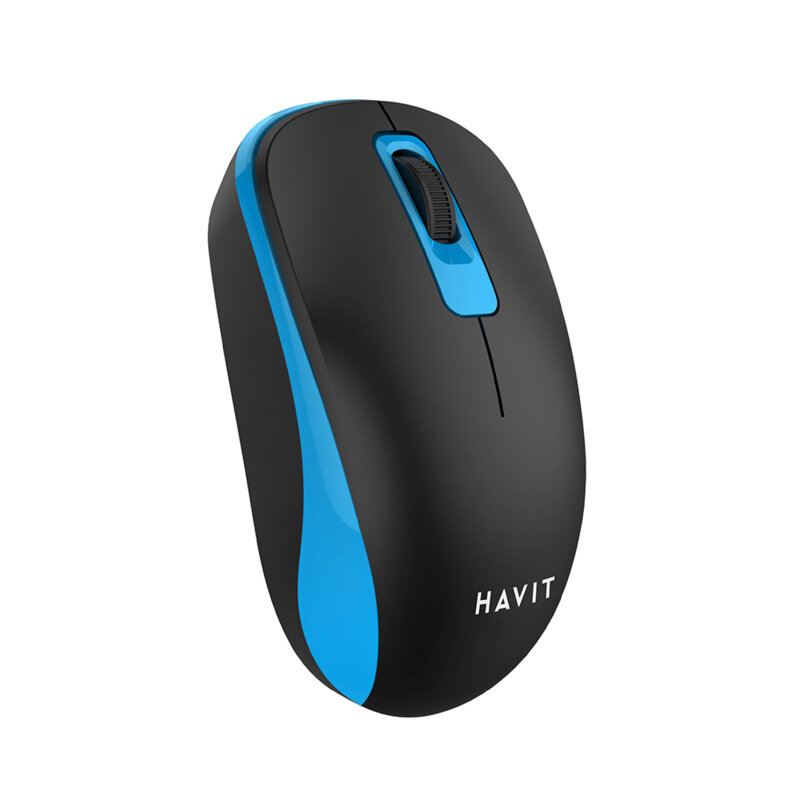 Mouse wireless pentru laptop 1200 DPI Havit MS626GT, negru / albastru