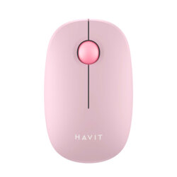 Mouse wireless cu bila 2.4GHz, 1600DPI Havit MS57GT, roz